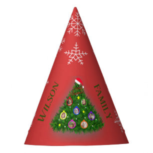 Family Christmas Tree photo Party Hat