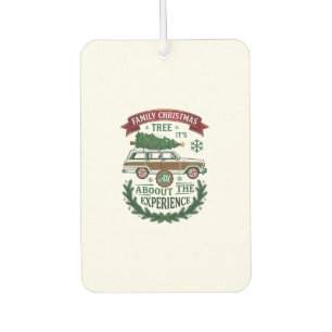 Family Christmas Tree Station Wagon Pine Wreath Air Freshener