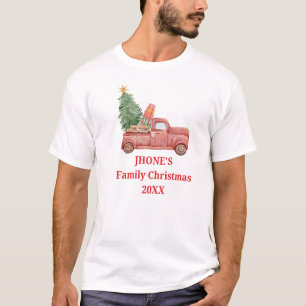Family Christmas Truck Vintage Personalized T-Shirt