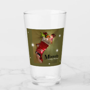 Family Christmas twinkling snowman stocking Glass