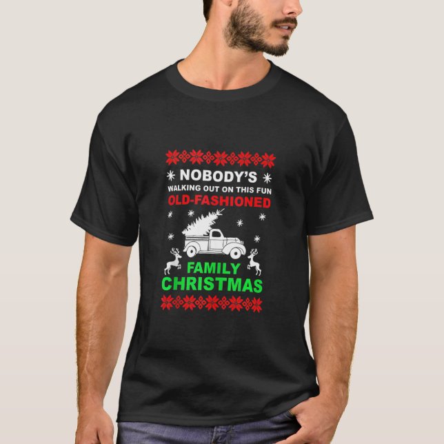 Family Christmas Vacation Pyjamas Funny Xmas Ugly  T-Shirt (Front)