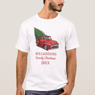 Family Christmas Vintage Truck Personalized T-Shirt