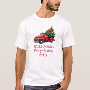 Family Christmas Vintage Truck Personalized T-Shirt