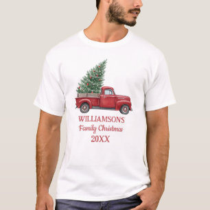 Family Christmas Vintage Truck Personalized T-Shirt