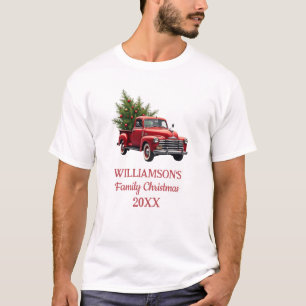 Family Christmas Vintage Truck Personalized T-Shirt