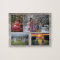 Family collage 4 photos on rustic wood