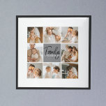 Family Collage Photo & Personalized Gray Gift Poster<br><div class="desc">Create a beautiful and personalized family collage with eight photos, accompanied by a personalized family name in gray. This unique and thoughtful gift is perfect for commemorating special moments and celebrating the love and bond within a family. The collage features eight carefully selected photos that you can provide, showcasing cherished...</div>