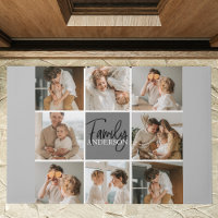 Family Collage Photo & Personalized Grey Gift