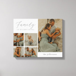 Family Collage Rustic Modern Custom Wrapped Canvas