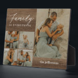 Family Collage Rustic Modern Photo Desktop Plaque<br><div class="desc">Simply personalize with your text and photo(s) and create a one-of-a-kind gift for yourself or someone you love! Background colour can be changed to any colour of your choice!</div>