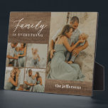 Family Collage Rustic Modern Photo Desktop Plaque<br><div class="desc">Simply personalize with your text and photo(s) and create a one-of-a-kind gift for yourself or someone you love! Background colour can be changed to any colour of your choice!</div>