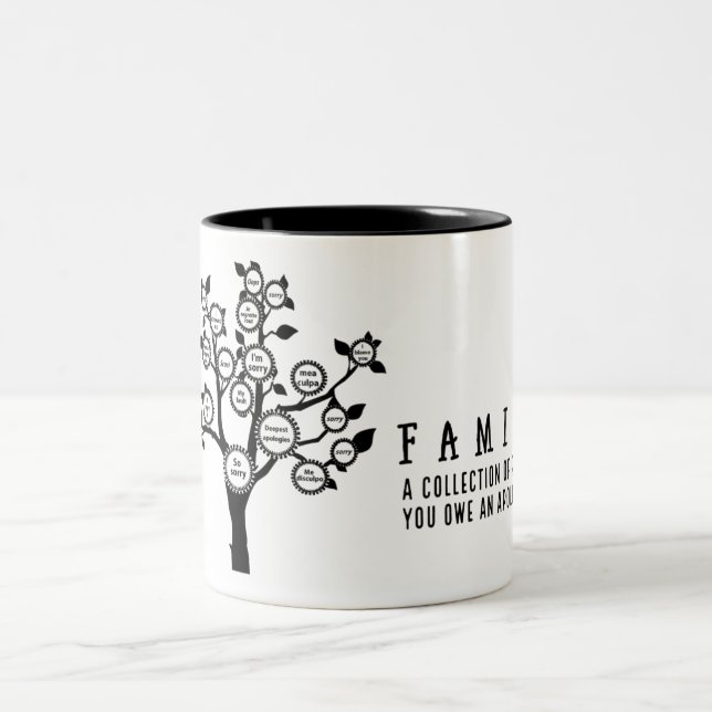 FAMILY-Collection of people you owe an apology to Two-Tone Coffee Mug (Center)
