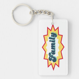 Family, comic book pop design keychain