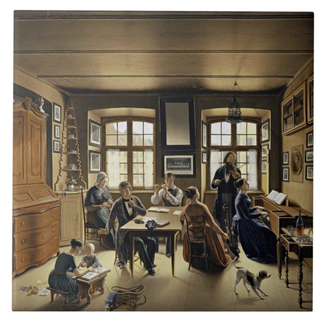 Family Concert in Basel (by Sebastian Gutzwiller) Tile (Front)