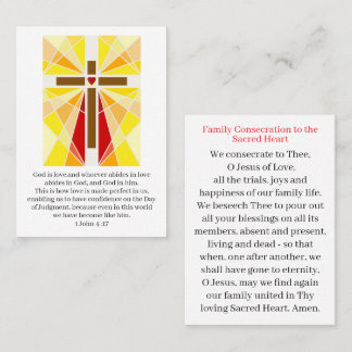 Family consecration prayer card