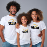 Family Construction Birthday Mom Dad Sister T-Shirt<br><div class="desc">Birthday Construction Backhoe tractor Family t-shirts or select sweatshirts with family member's name "Mom" "Dad", "Sis", "Bro". Select the shirt size the style of shirt for each member of your family. Change the letters for each order. This one is for "DAD". To make more changes go to Personalize this template....</div>