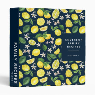 Family Cookbook Citrus Lemon Recipe Binder
