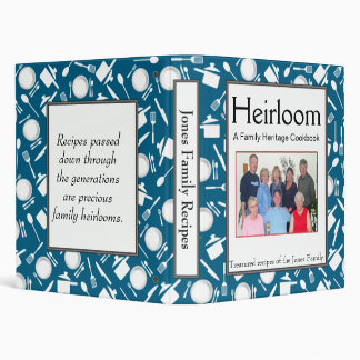 Family Cookbook - Customize - 1-inch DARK CYAN Binder