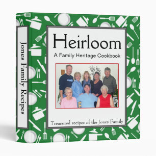 Family Cookbook - Customize - 1-inch GREEN Binder
