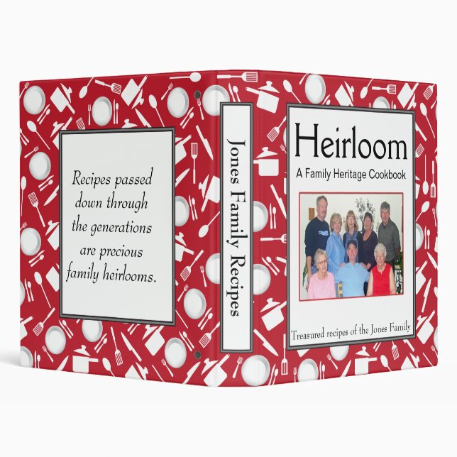 Family Cookbook - Customize - 1-inch RED Binder (Background)