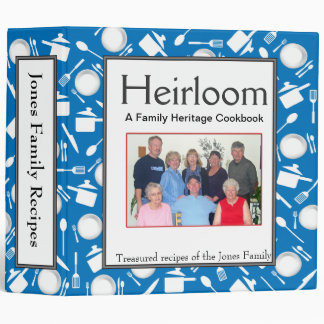 Family Cookbook - Customize 2-inch BLUE Binder