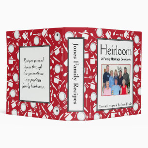 Family Cookbook - Customize 2-inch RED Binder