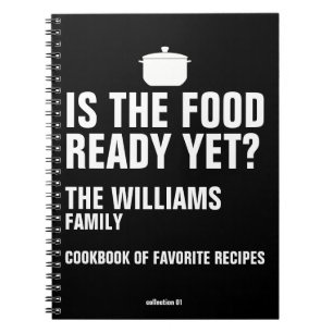 family cookbook of favourite recipes black notebook
