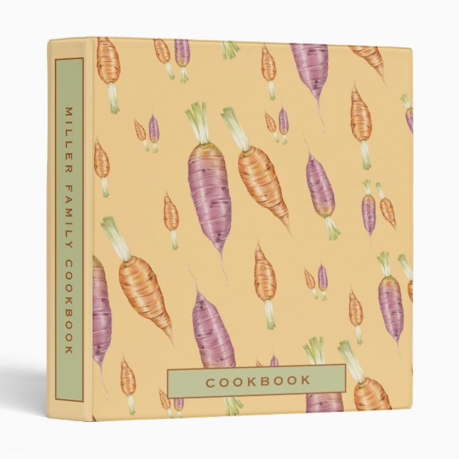 Family Cookbook Recipe | Carrots | Custom Text Binder (Front/Spine)