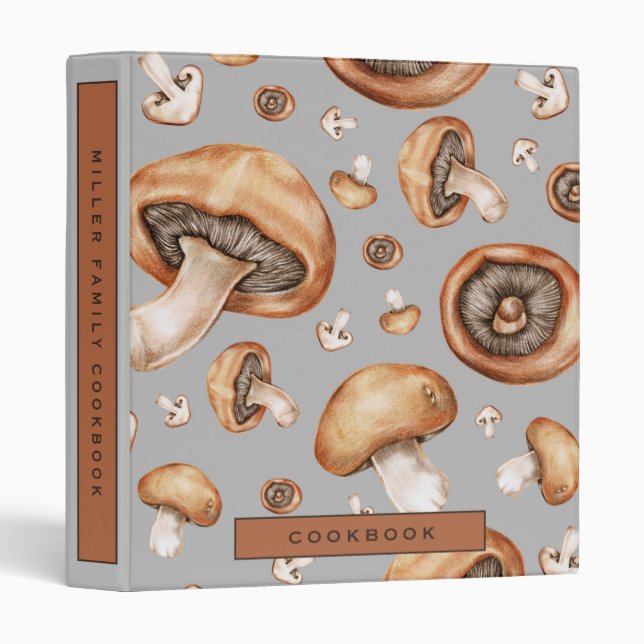 Family Cookbook Recipe | Mushrooms | Custom Text Binder (Front/Spine)