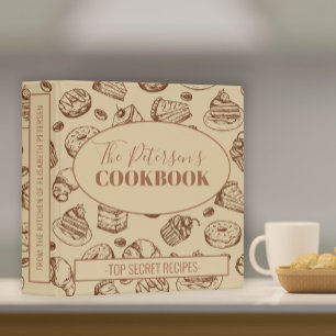 Family cookbook vintage cookies pattern recipes binder