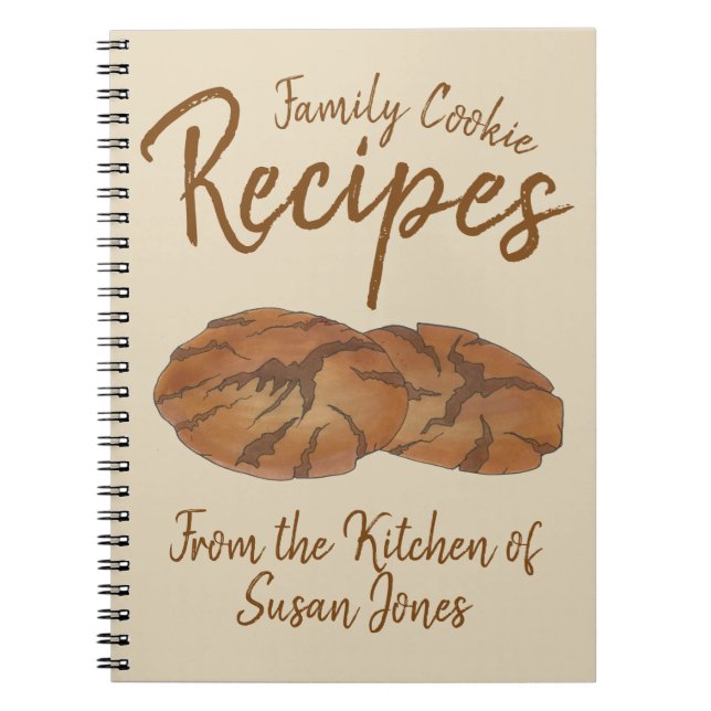 Family Cookie Recipes Personalized Gingersnap Notebook (Front)