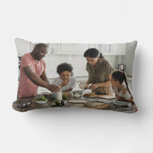 Family Cooking Together Lumbar Pillow Design