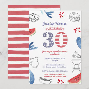 Family Cookout 30th Birthday Party, Memorial Day Invitation