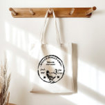 Family Coop Happy Hen Monogram Tote Bag<br><div class="desc">Rustic farmhouse logo for your small business,  personalize it with your own custom information and pair it with other matching items in our store.</div>