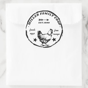 Family Coop Hen Fresh Eggs Classic Round Sticker