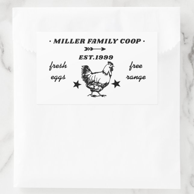 Family Coop Hen Fresh Eggs Sticker (Bag)