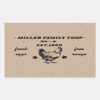 family coop hen fresh eggs sticker