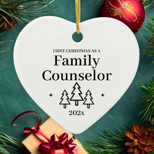Family Counsellor First Christmas Ceramic Ornament