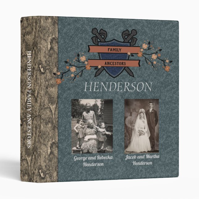 Family Crest Ancestor Genealogy Binder (Front/Spine)