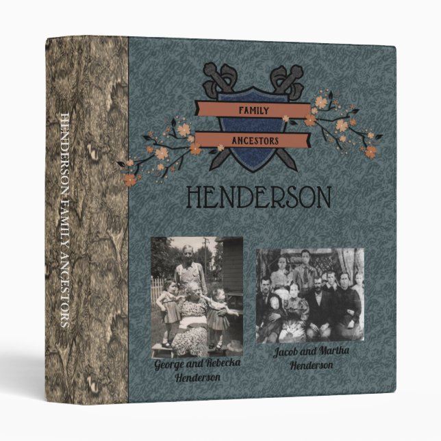 Family Crest Ancestor Photo Binder (Front/Spine)
