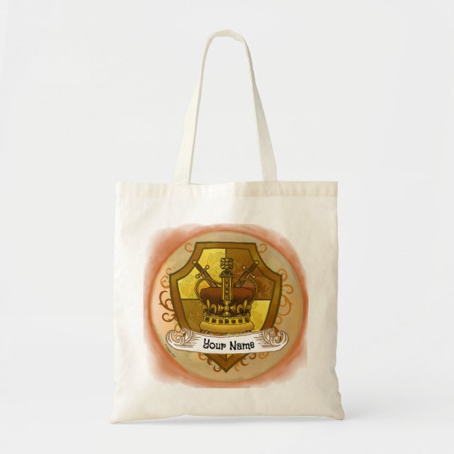Family Crest Crown Surname Tote Bag  (Front)