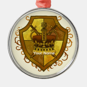  Family Crest Crown Sword Shield ornament