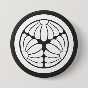 [Family Crests] A circle in 3 chrysanthemum flower Inch Round Button