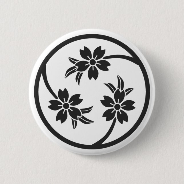 [Family Crests] Cherry tree 2 Inch Round Button (Front)