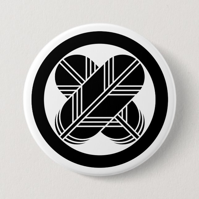 [Family Crests] Crossed hawk feathers with circle 3 Inch Round Button (Front)