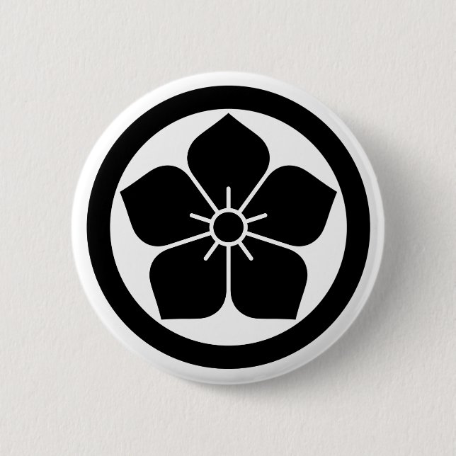 [Family Crests] Kikyo flower inside a circle 2 Inch Round Button (Front)