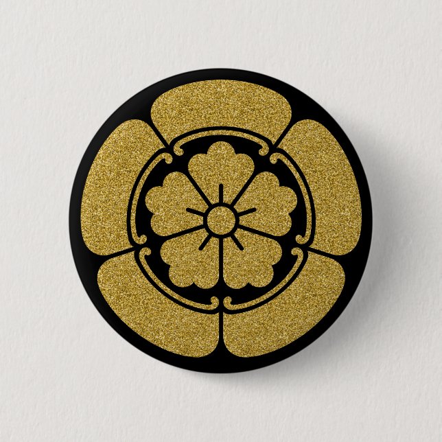 [Family Crests] Oda Mokko and Chinese flower pined 2 Inch Round Button (Front)