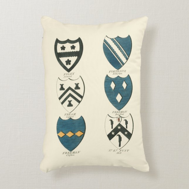 Family Crests of Various English Houses Decorative Pillow (Front(Vertical))