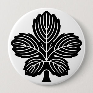 [Family Crests] Oni Kaji leaf 4 Inch Round Button