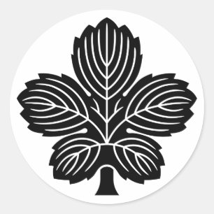 [Family Crests] Oni Kaji leaf  Classic Round Sticker